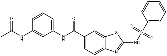 N-(3-acetamidophenyl)-2-(benzenesulfonamido)-1,3-benzothiazole-6-carboxamide Structural