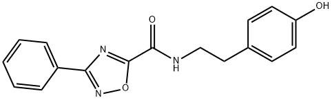 N-[2-(4-hydroxyphenyl)ethyl]-3-phenyl-1,2,4-oxadiazole-5-carboxamide Structural