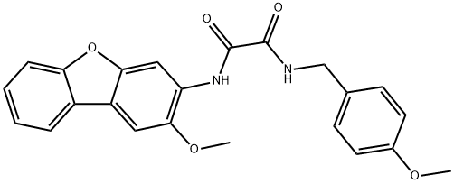 N'-(2-methoxydibenzofuran-3-yl)-N-[(4-methoxyphenyl)methyl]oxamide Structural