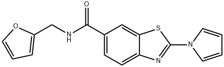 N-(furan-2-ylmethyl)-2-pyrrol-1-yl-1,3-benzothiazole-6-carboxamide Structural
