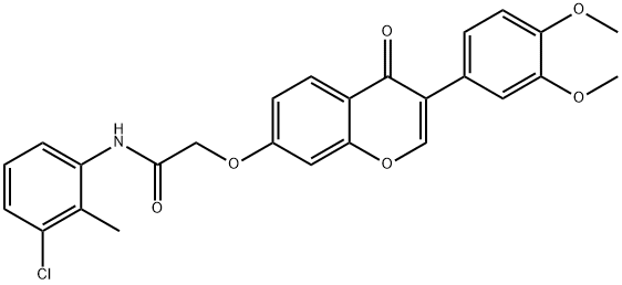 N-(3-chloro-2-methylphenyl)-2-[3-(3,4-dimethoxyphenyl)-4-oxochromen-7-yl]oxyacetamide Structural
