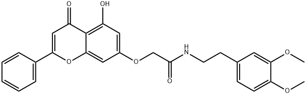 N-[2-(3,4-dimethoxyphenyl)ethyl]-2-(5-hydroxy-4-oxo-2-phenylchromen-7-yl)oxyacetamide Structural