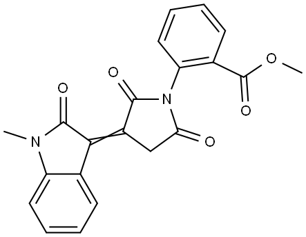 methyl 2-[(3Z)-3-(1-methyl-2-oxoindol-3-ylidene)-2,5-dioxopyrrolidin-1-yl]benzoate Structural