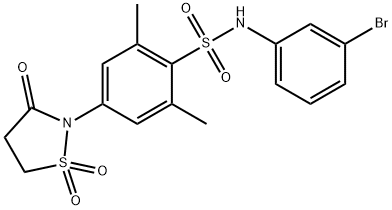 N-(3-bromophenyl)-2,6-dimethyl-4-(1,1,3-trioxo-1,2-thiazolidin-2-yl)benzenesulfonamide Structural