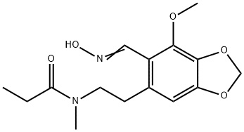 N-[2-[6-[(E)-hydroxyiminomethyl]-7-methoxy-1,3-benzodioxol-5-yl]ethyl]-N-methylpropanamide Structural