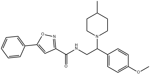 N-[2-(4-methoxyphenyl)-2-(4-methylpiperidin-1-yl)ethyl]-5-phenyl-1,2-oxazole-3-carboxamide Structural