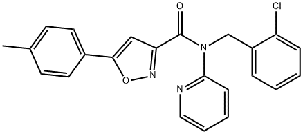 N-[(2-chlorophenyl)methyl]-5-(4-methylphenyl)-N-pyridin-2-yl-1,2-oxazole-3-carboxamide Structural