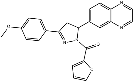 furan-2-yl-[5-(4-methoxyphenyl)-3-quinoxalin-6-yl-3,4-dihydropyrazol-2-yl]methanone Structural