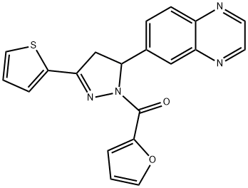 furan-2-yl-(3-quinoxalin-6-yl-5-thiophen-2-yl-3,4-dihydropyrazol-2-yl)methanone Structural