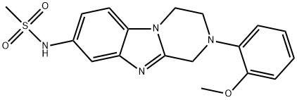 N-[2-(2-methoxyphenyl)-3,4-dihydro-1H-pyrazino[1,2-a]benzimidazol-8-yl]methanesulfonamide Structural
