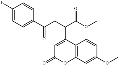 methyl 4-(4-fluorophenyl)-2-(7-methoxy-2-oxochromen-4-yl)-4-oxobutanoate Structural