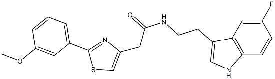 N-[2-(5-fluoro-1H-indol-3-yl)ethyl]-2-[2-(3-methoxyphenyl)-1,3-thiazol-4-yl]acetamide Structural