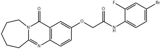 N-(4-bromo-2-fluorophenyl)-2-[(12-oxo-7,8,9,10-tetrahydro-6H-azepino[2,1-b]quinazolin-2-yl)oxy]acetamide Structural