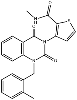 N-methyl-3-[1-[(2-methylphenyl)methyl]-2,4-dioxoquinazolin-3-yl]thiophene-2-carboxamide Structural
