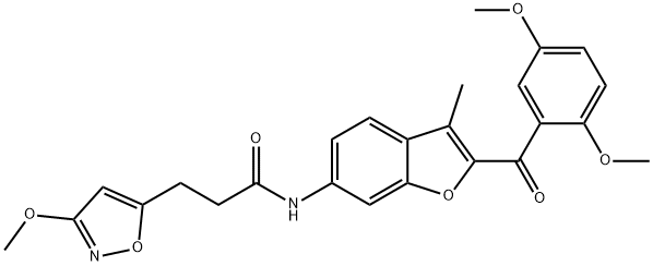 N-[2-(2,5-dimethoxybenzoyl)-3-methyl-1-benzofuran-6-yl]-3-(3-methoxy-1,2-oxazol-5-yl)propanamide Structural