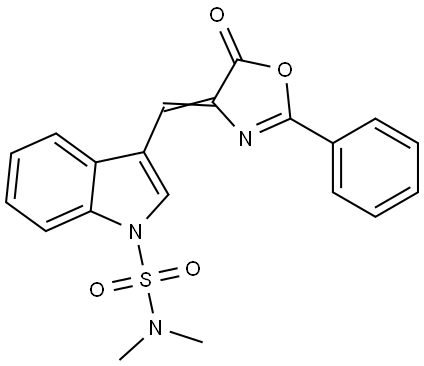 N,N-dimethyl-3-[(Z)-(5-oxo-2-phenyl-1,3-oxazol-4-ylidene)methyl]indole-1-sulfonamide Structural