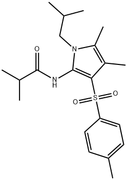 N-[4,5-dimethyl-3-(4-methylphenyl)sulfonyl-1-(2-methylpropyl)pyrrol-2-yl]-2-methylpropanamide Structural