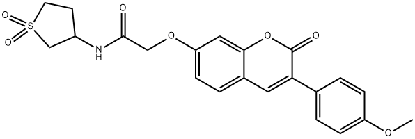 N-(1,1-dioxothiolan-3-yl)-2-[3-(4-methoxyphenyl)-2-oxochromen-7-yl]oxyacetamide Structural