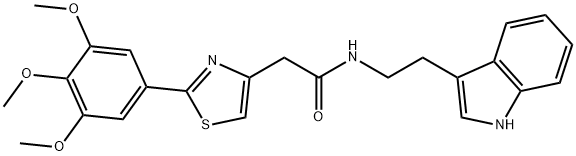 N-[2-(1H-indol-3-yl)ethyl]-2-[2-(3,4,5-trimethoxyphenyl)-1,3-thiazol-4-yl]acetamide Structural