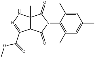 methyl 6a-methyl-4,6-dioxo-5-(2,4,6-trimethylphenyl)-1,3a-dihydropyrrolo[3,4-c]pyrazole-3-carboxylate Structural