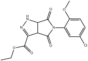 ethyl 5-(5-chloro-2-methoxyphenyl)-4,6-dioxo-3a,6a-dihydro-1H-pyrrolo[3,4-c]pyrazole-3-carboxylate Structural