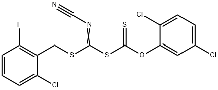 S-[(2-Chloro-6-fluorobenzylthio)(cyanamide)methyl]O-(2,5-dichlorophenyl)carbonodithioate Structural