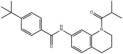 Benzamide,  4-(1,1-dimethylethyl)-N-[1,2,3,4-tetrahydro-1-(2-methyl-1-oxopropyl)-7-quinolinyl]- Structural