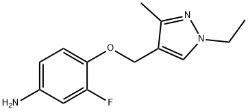 Benzenamine,  4-[(1-ethyl-3-methyl-1H-pyrazol-4-yl)methoxy]-3-fluoro- Structural