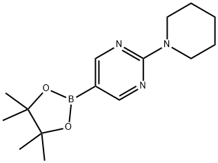 2-(PIPERIDIN-1-YL)PYRIMIDINE-5-BORONIC ACID PINACOL ESTER Structural