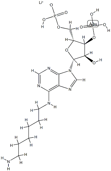 Lithium N-(6-aminohexyl)-5'-O-(hydroxyphosphinato)adenosine 3'-(dihydrogen phosphate) Structural