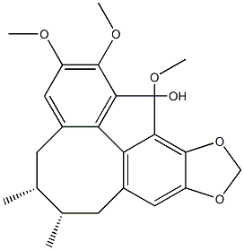 Benzo(3,4)cycloocta(1,2-f)(1,3)benzodioxol-1-ol, 5,6,7,8-tetrahydro-2, 3,13-trimethoxy-6,7-dimethyl-, stereoisomer Structural