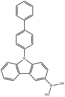 9-(biphenyl-4-yl)-3-boric
acid-9H-carbazole Structural