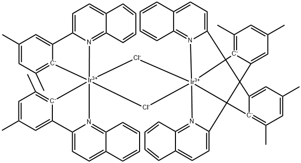 Di-μ-chlorotetrakis[2,4-dimethyl-6-(2-quinolinyl-KN)phenyl-KC]di-iridium Structural