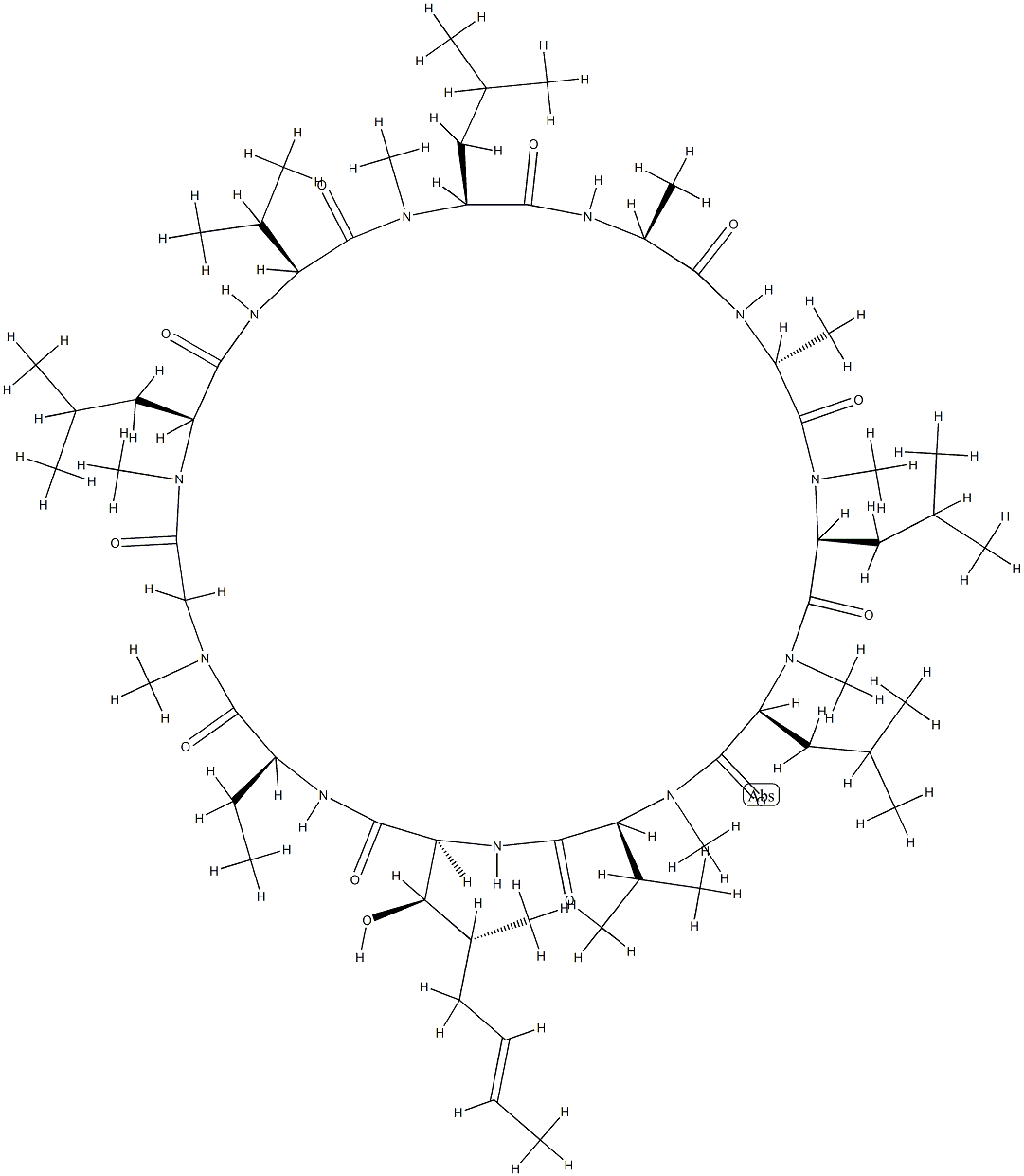 (3R,4R)-3-Hydroxy-5-[(E)-1-propenyl]cyclo[L-Leu-L-Abu-Sar-N-methyl-L-Leu-L-Val-N-methyl-L-Leu-L-Ala-D-Ala-N-methyl-L-Leu-N-methyl-L-Leu-N-methyl-L-Val-]