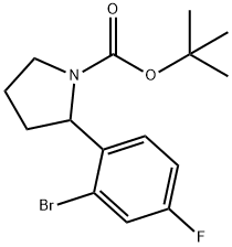 tert-butyl 2-(2-bromo-4-fluorophenyl)pyrrolidine-1-carboxylate Structural