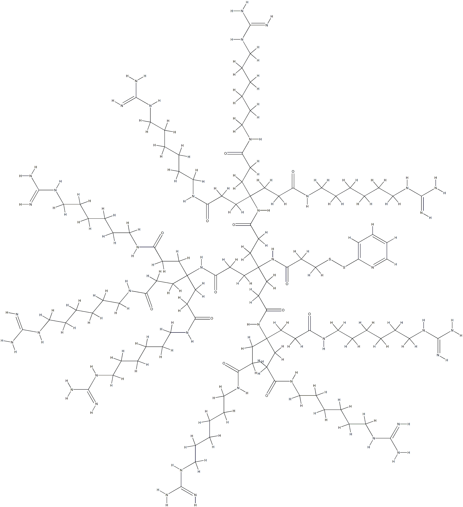 Generation 2 Thiol Reactive C6 Guanidine Functionalized Dendrimer Structural