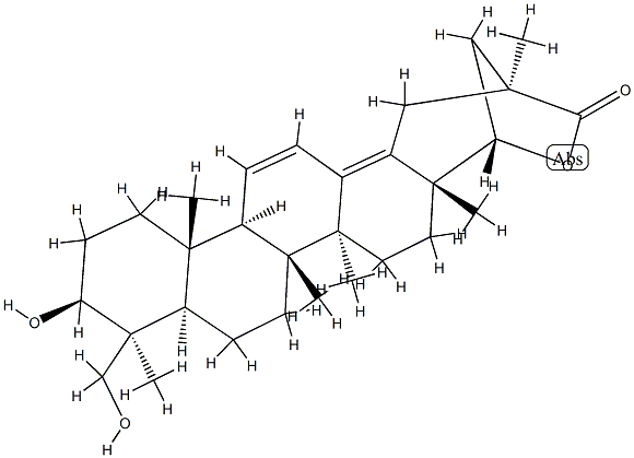 Oleana-11,13(18)-dien-29-oic acid, 3,22,23-trihydroxy-, gamma-lactone,  (3beta,4beta,20beta,22beta)- Structural