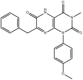Lumazine,  7-benzyl-6-hydroxy-1-(p-methoxyphenyl)-3-methyl-  (6CI) Structural