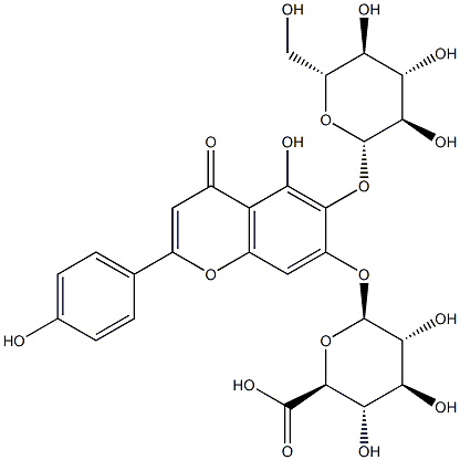 6-hydroxyapigenin-6-O-β-D-glucoside-7-O-β-D-glucuronide Structural