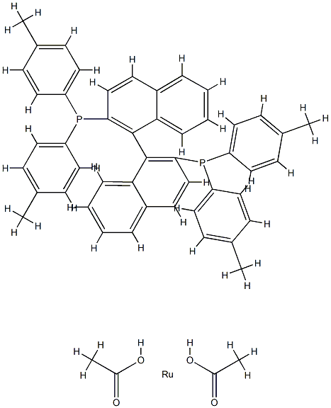 Diacetato[(R)-(+)-2,2'-bis(di-p-tolylphosphino)-1,1'-binaphthyl]ruthenium(II) Structural
