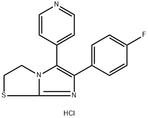 Imidazo[2,1-b]thiazole,6-(4-fluorophenyl)-2,3-dihydro-5-(4-pyridinyl)-, hydrochloride (1:2) Structural