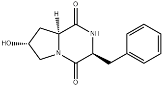 Cyclo(L-phenylalanyl-trans-4-hydroxy-L-proline) Structural