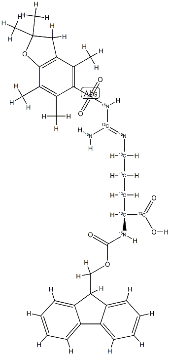 L-Arginine-13C6,15N4  Na-Fmoc-Nw-Pbf  derivative Structural