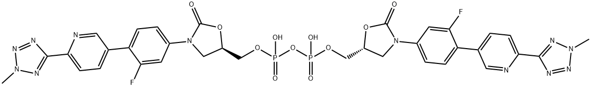 Diphosphoric acid P,P'-bis[[(5R)-3-[3-fluoro-4-[6-(2-methyl-2H-tetrazol-5-yl)-3-pyridinyl]phenyl]-2-oxo-5-oxazolidinyl]methyl] ester