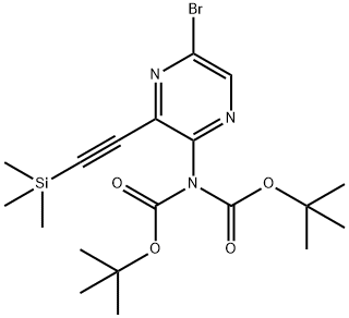 Imidodicarbonic acid, 2-[5-bromo-3-[2-(trimethylsilyl)ethynyl]-2-pyrazinyl]-, 1,3-bis(1,1-dimethylethyl) ester Structural
