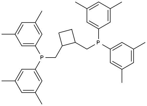 racemic-trans-1,2-Bis[di(3,5-dimethylphenyl)phosphinomethyl]cyclobutane Structural
