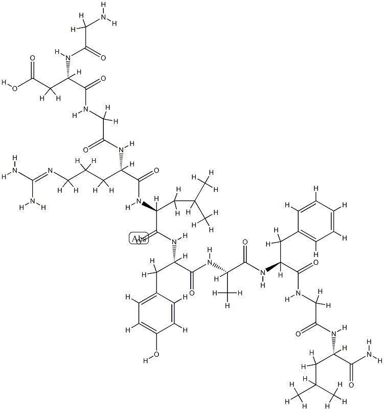 H-Gly-Asp-Gly-Arg-Leu-Tyr-Ala-Phe-Gly-Leu-NH2 Structural