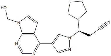 1H-Pyrazole-1-propanenitrile, β-cyclopentyl-4-[7-(hydroxyMethyl)-7H-pyrrolo[2,3-d]pyriMidin-4-yl]-,(βR)- Structural