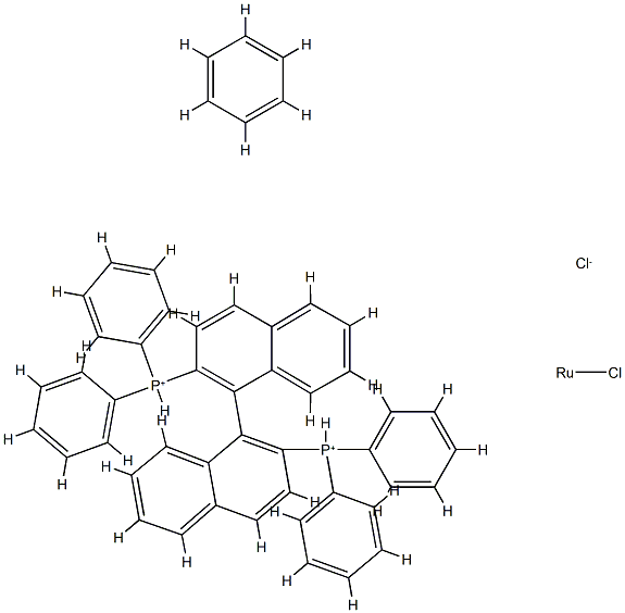 [(R)-Binap RuCl benzene]Cl Structural Picture