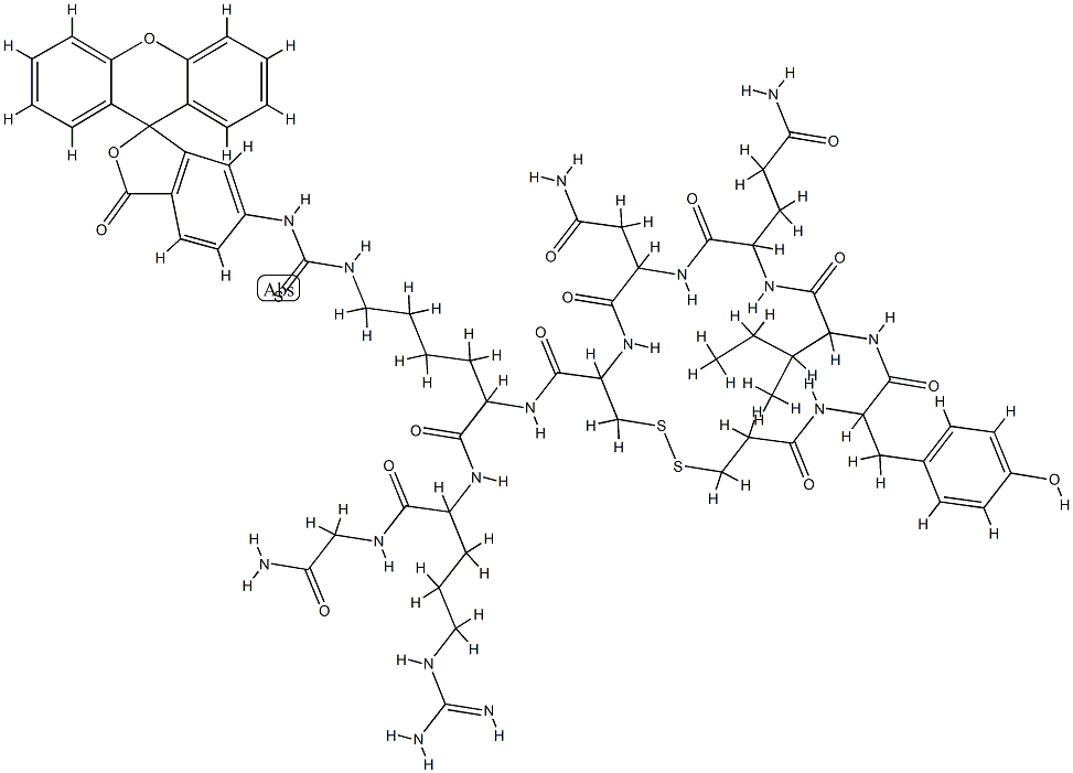 vasotocin, 1-deamino-Lys(7)-(fluorescein)-Arg(8)- Structural